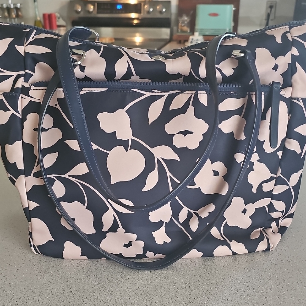 kate spade Navy and Blush Floral Tote